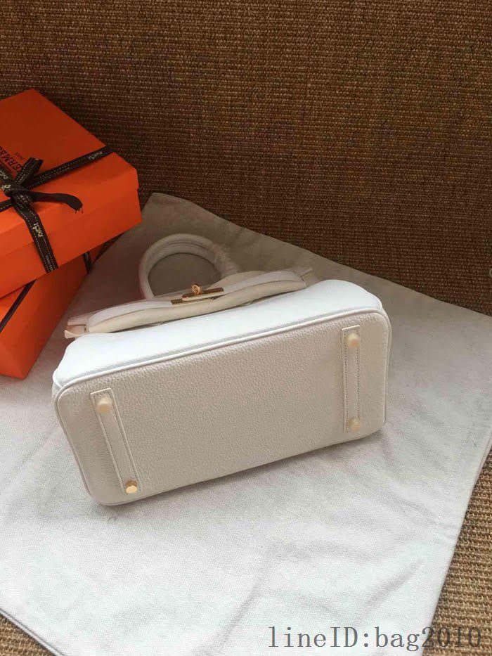 愛馬仕HERMES Birkin 鉑金包 白色 進口小牛皮 金銀扣 皮質細膩柔軟 時尚女手提包  tdher1138